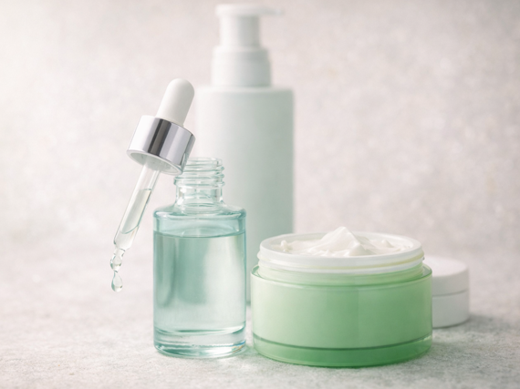 Productos hidratantes como sérum con ácido hialurónico y crema hidratante Productos hidratantes como sérum con ácido hialurónico y crema hidratante
