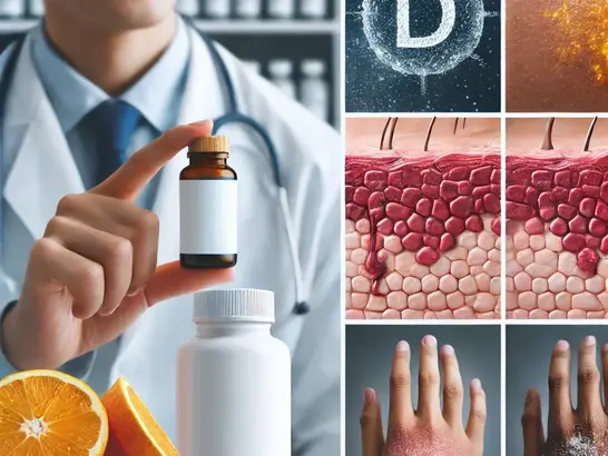 Dermatólogo aplicando un tratamiento tópico, resaltando la mejora visible en afecciones cutáneas como la psoriasis
