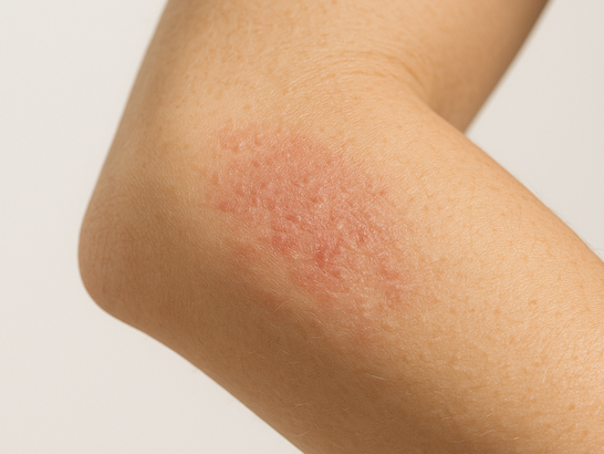 Antebrazo de una persona con dermatitis leve 